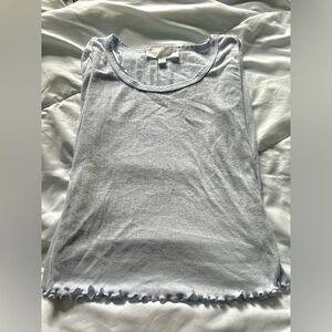 i’m selling a beautiful baby blue long sleeve crop top. never worn.